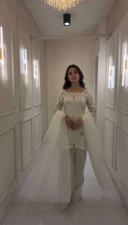 Women's Raw Silk Floral Printed Straight Kurti With Palazzo and Dupatta Set